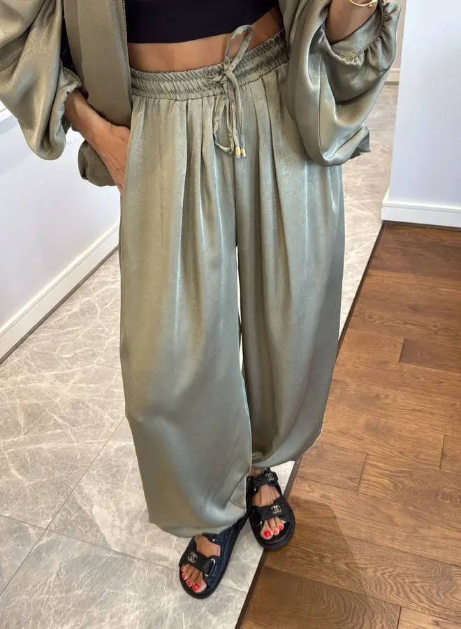 2 Delige Set Oversized Satin Mint