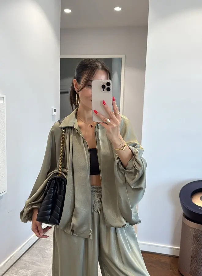 2 Delige Set Oversized Satin Mint