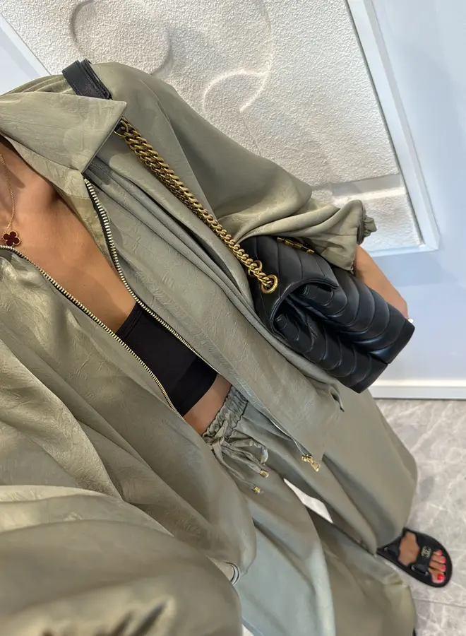 2 Delige Set Oversized Satin Mint