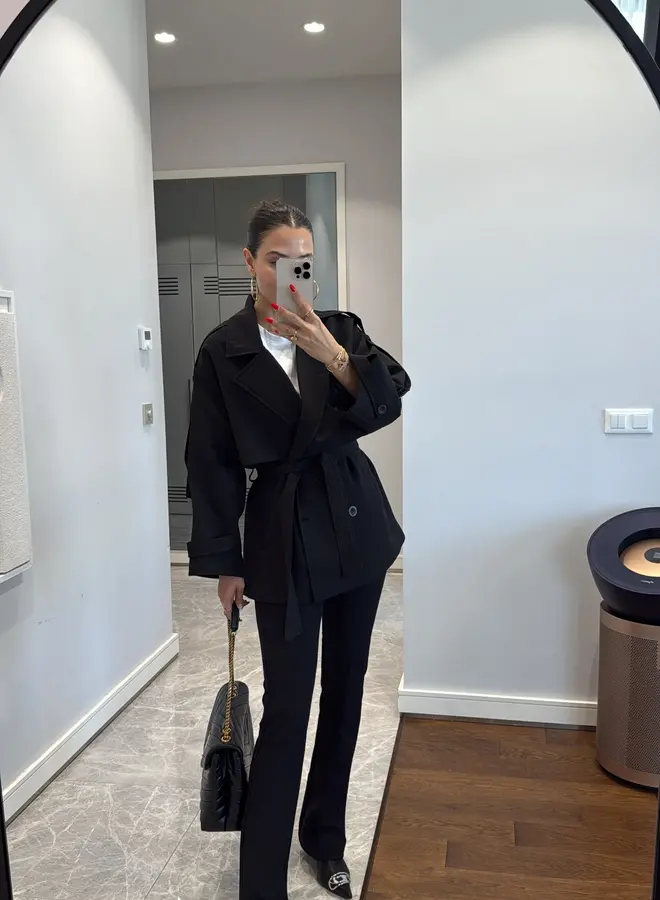 Halflange Trenchcoat Les Marais Zwart