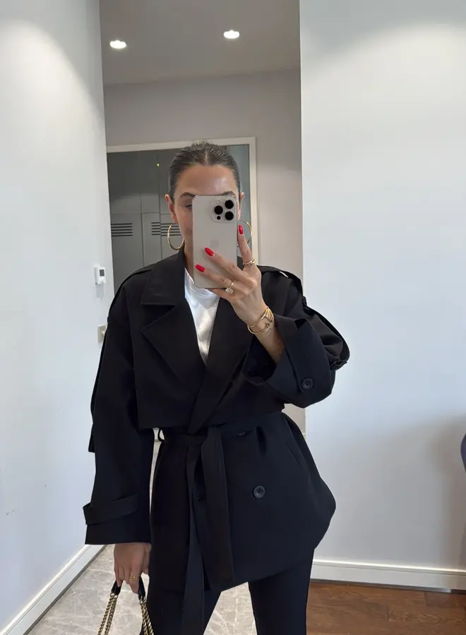 Halflange Trenchcoat Les Marais Zwart