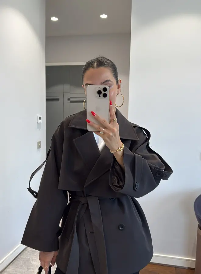 Halflange Trenchcoat Les Marais Donker Bruin