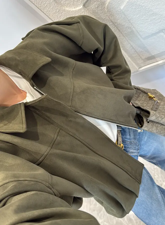 Bomber Jas Suéde Groen