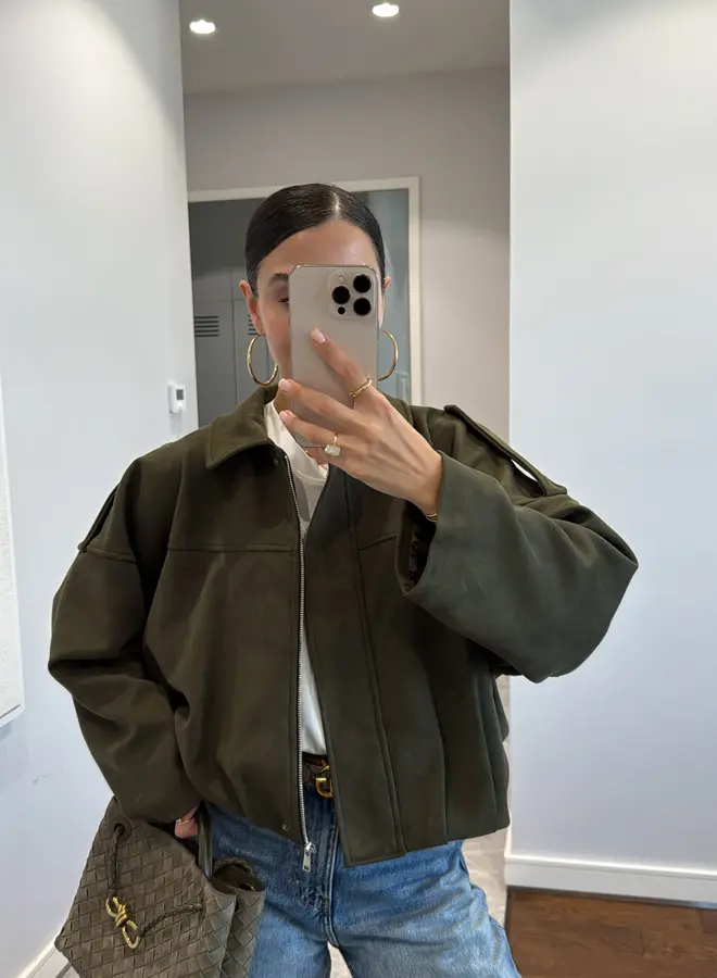 Bomber Jas Suéde Groen