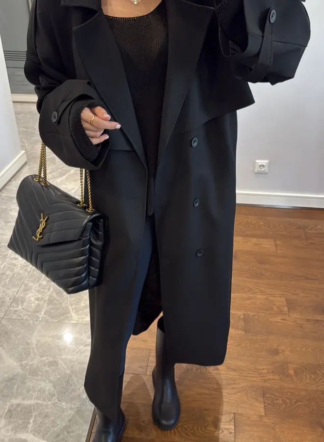Trenchcoat Les Marais Zwart