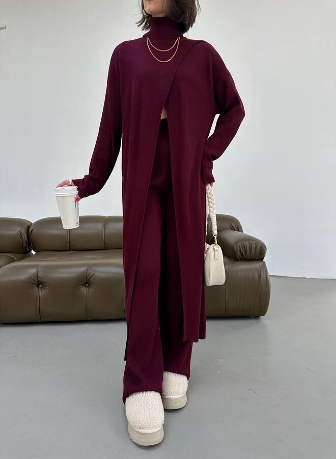 2 Delige Set Loïs Burgundy
