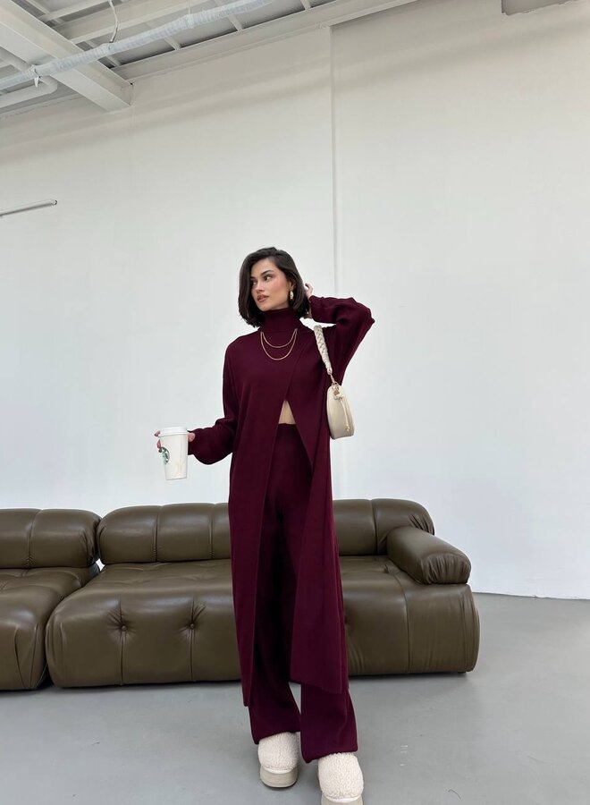 2 Delige Set Loïs Burgundy