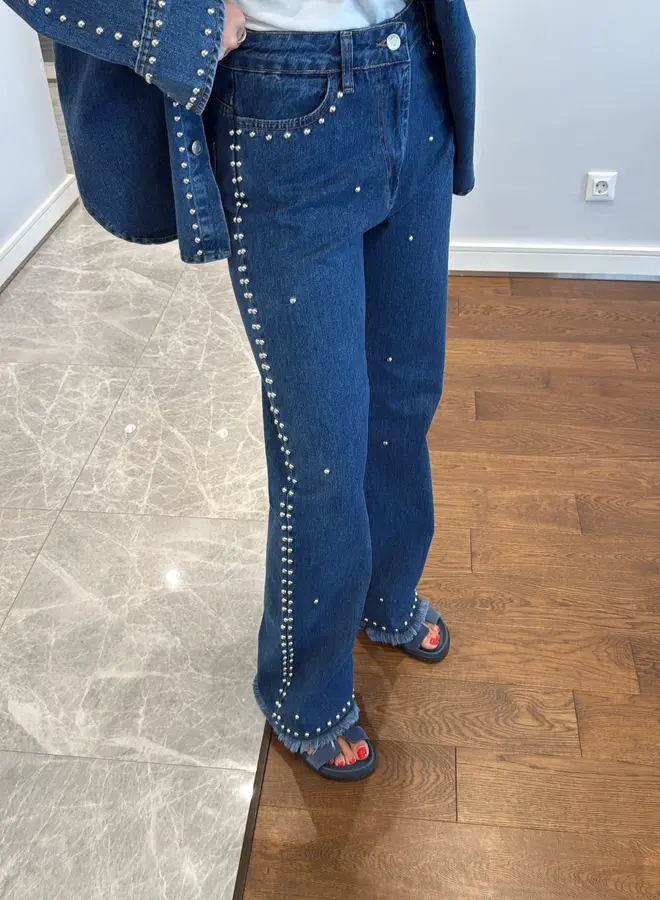 2 Delige Denim Sets Met Studs