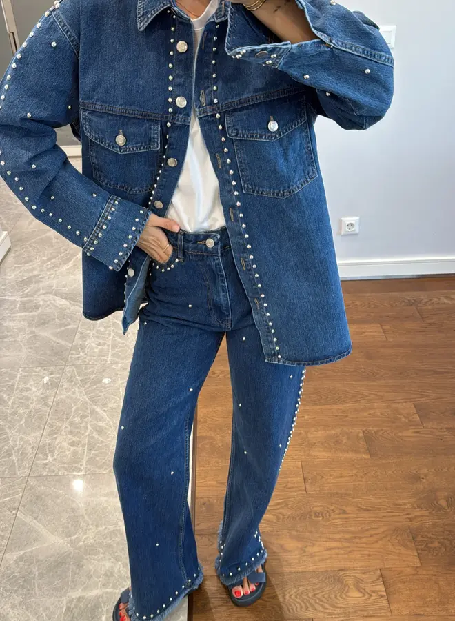 2 Delige Denim Sets Met Studs