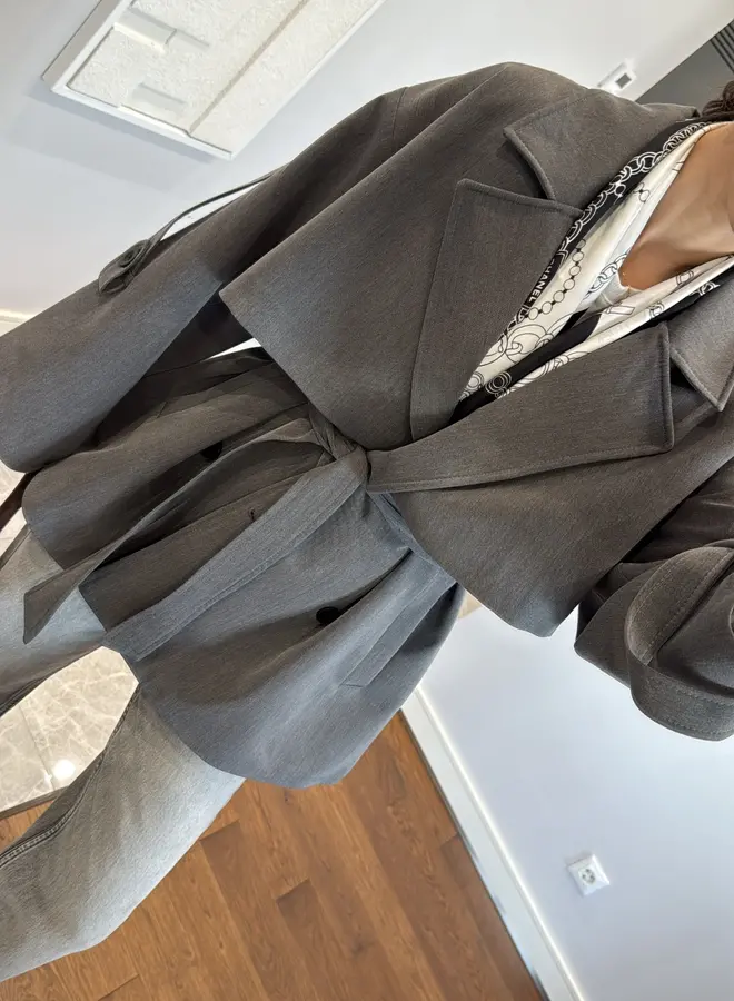 Halflange Trenchcoat Les Marais  Antraciet