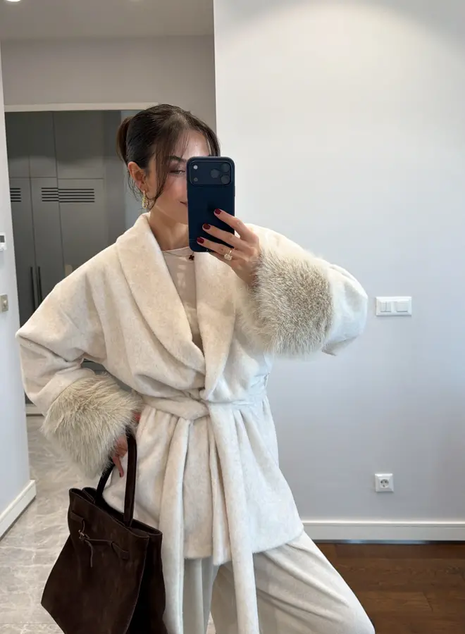 Korte Mantel Jas Deluxe Fur