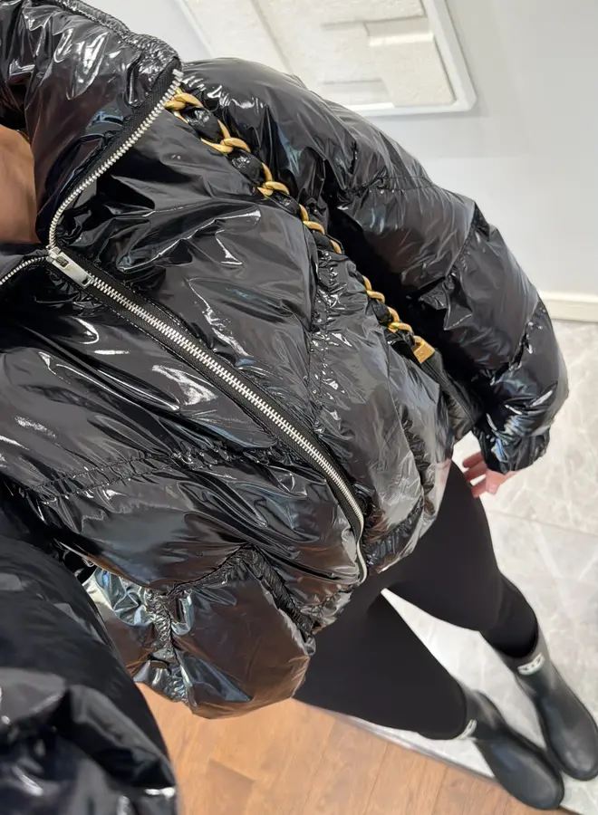 Zwarte Shiny Pufferjas