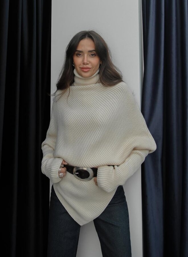 Asymmetrisch Gesneden Coltrui Beige