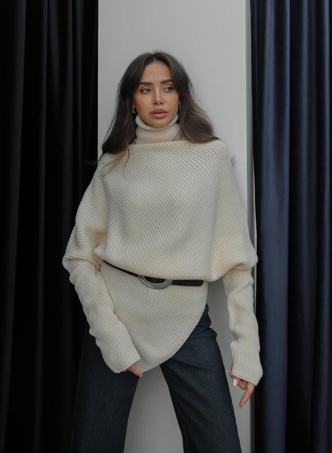 Asymmetrisch Gesneden Coltrui Beige