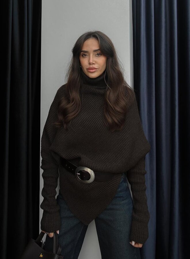 Asymmetrisch Gesneden Coltrui Bruin