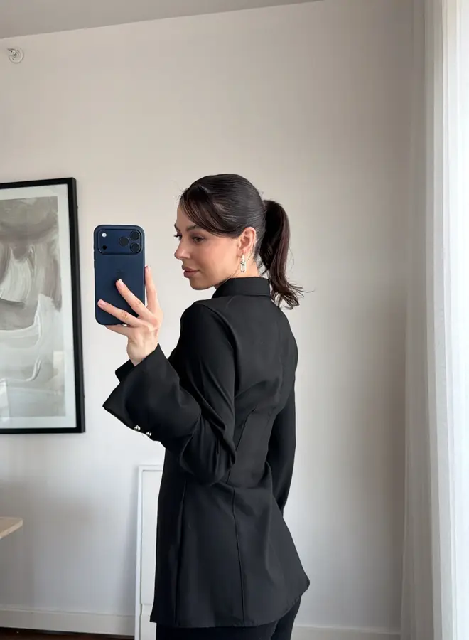 Blouse Signature Tailored Zwart