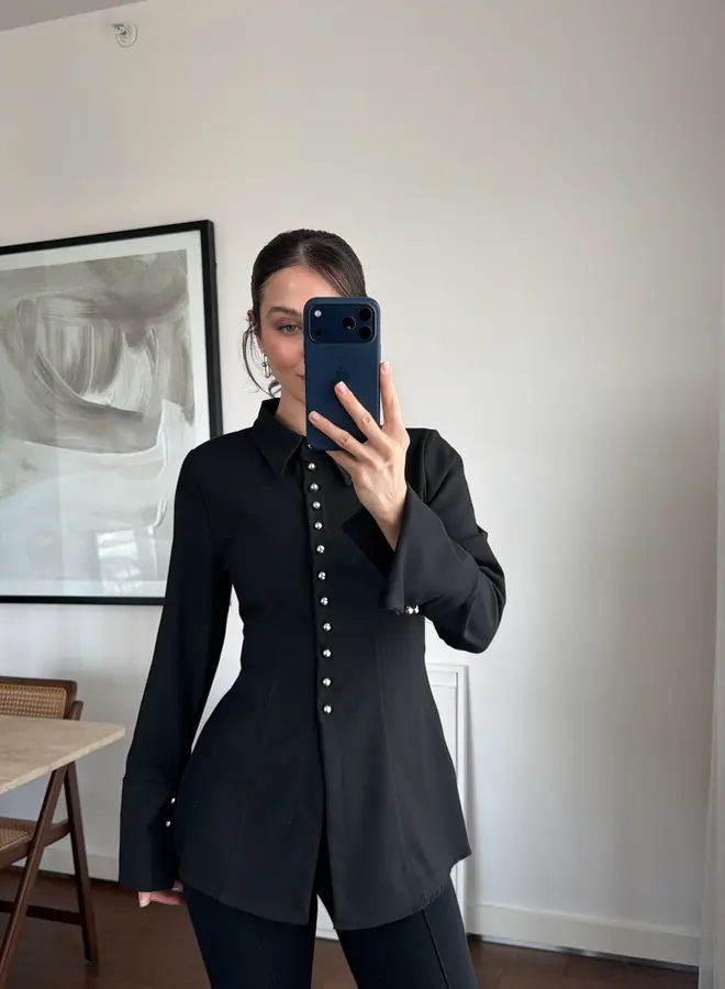 Blouse Signature Tailored Zwart