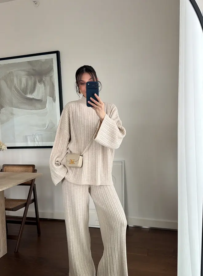 2 Delige Set Tricot Winter Beige