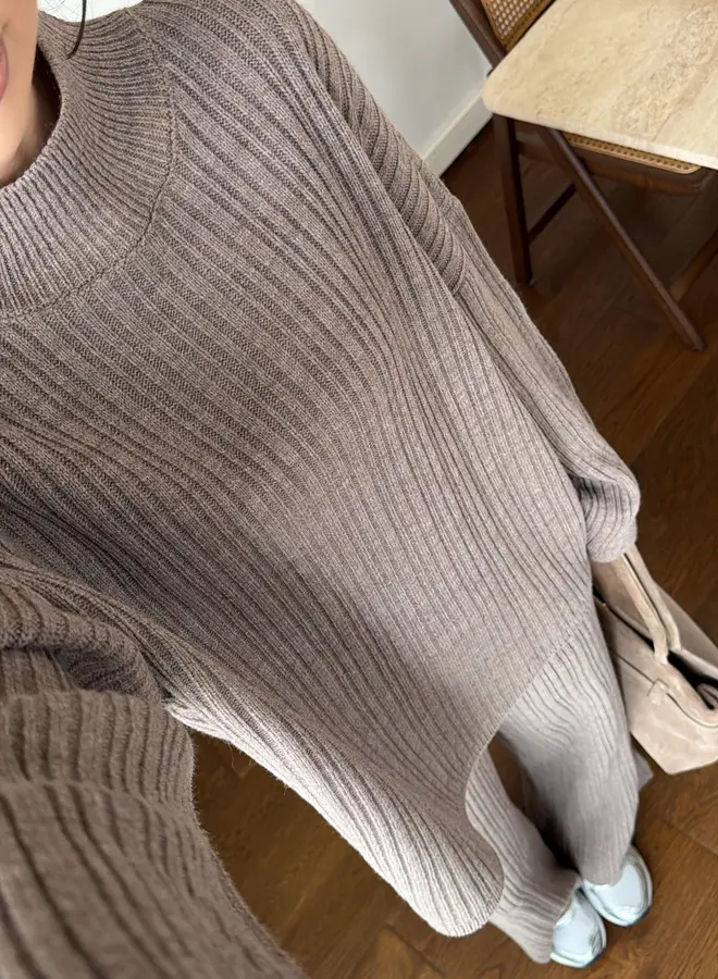 2 Delige Set Tricot Winter Taupe