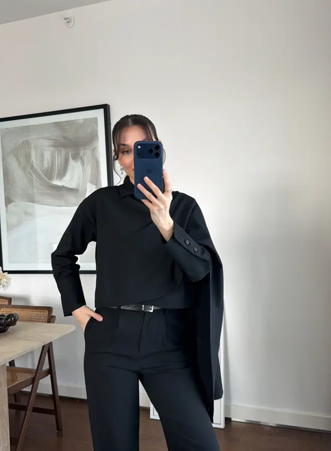 2 Delige Set Soft Drape Zwart