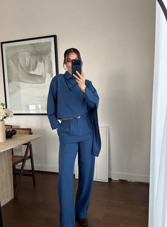 2 Delige Set Soft Drape Blauw