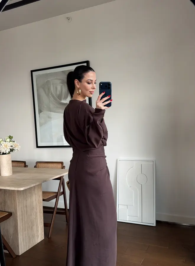 2 Delige Set Selene Drapé Bruin