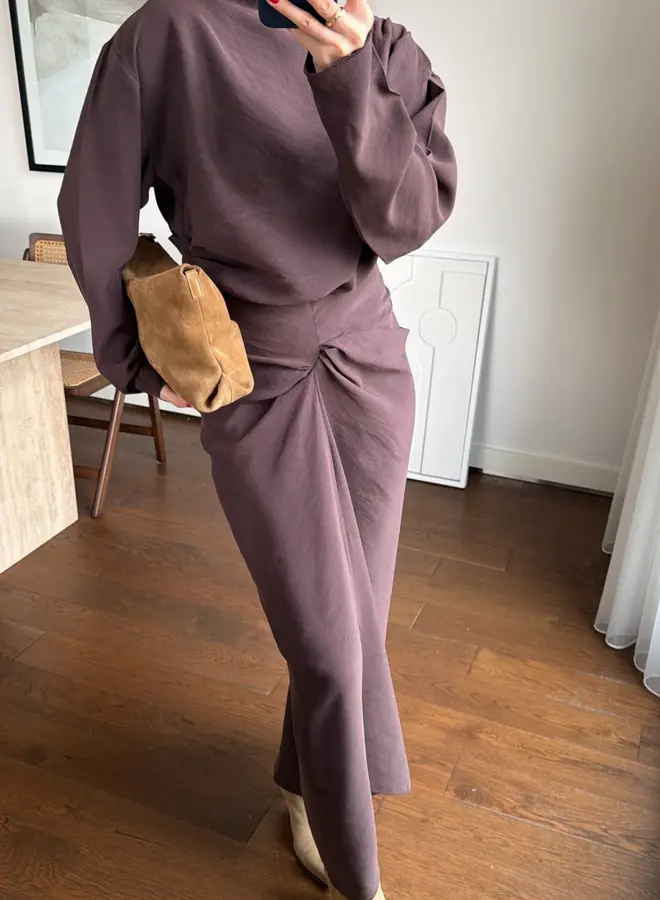 2 Delige Set Selene Drapé Bruin