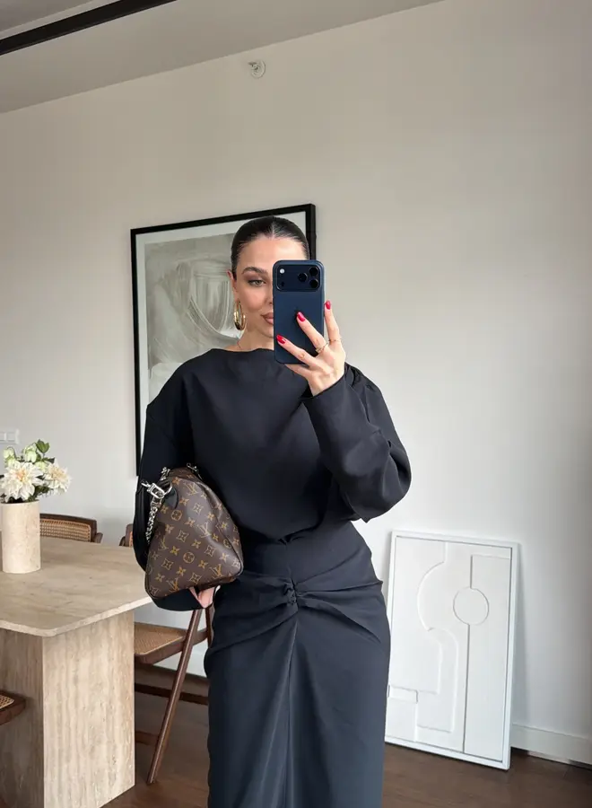 2 Delige Set Selene Drapé Zwart