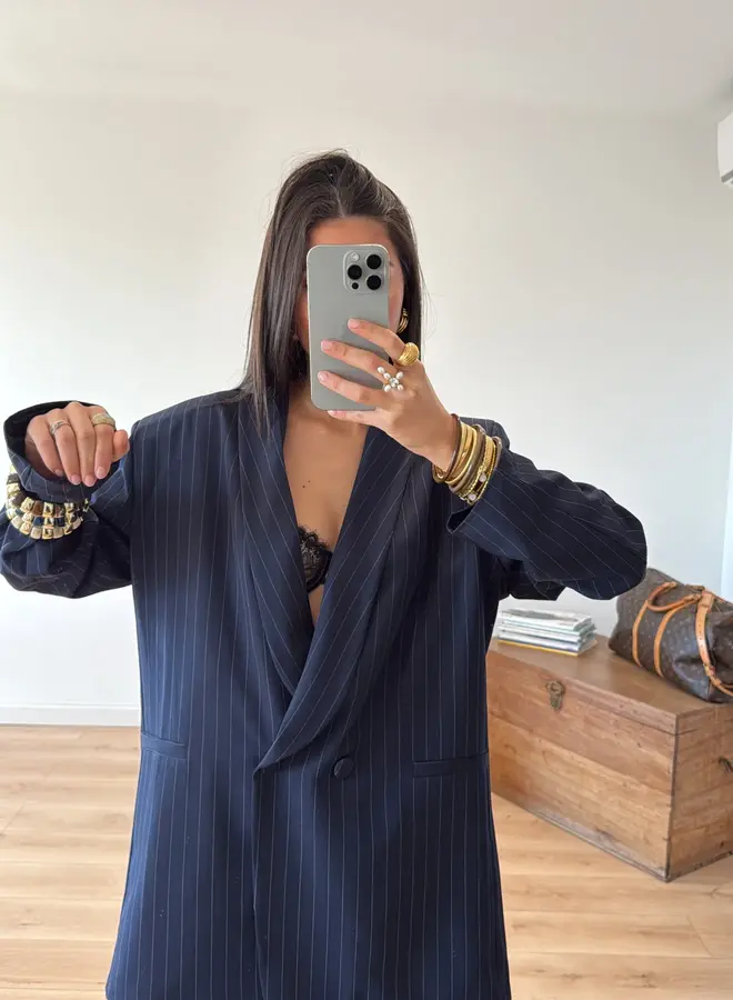 2 Delig Damespak Rebel Stripes Navy Blue