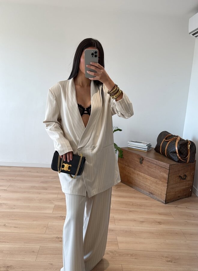 2 Delig Damespak Rebel Stripes Ecru