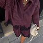 2 Delig Setje Bordeaux Lace Stripe