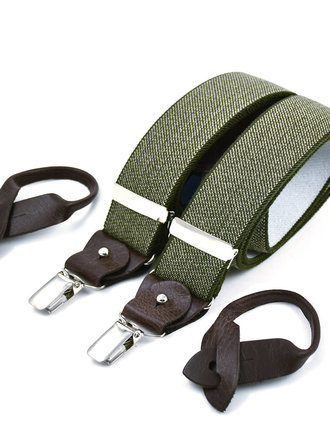 Bertelles Superior wide braces – Khaki tweed Bertelles Superior wide braces – Khaki tweed