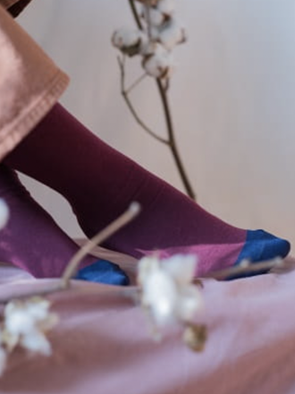 KABAK Socks organic burgundy & navy blue