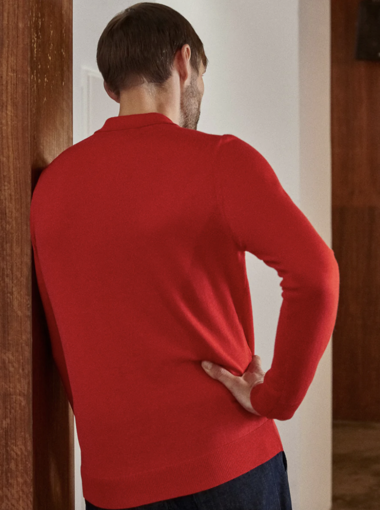 About Companions Kaspar Longsleeve Polo Merino red