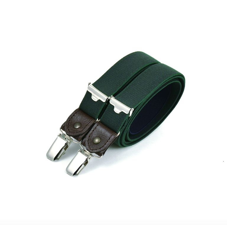 Bertelles Thin clip-on braces with leather details textured