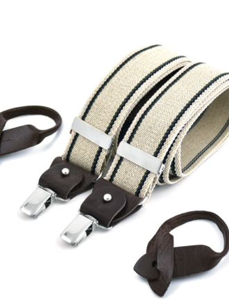 Bertelles Superior Wide Braces - Thin navy and green strip on Bertelles Superior Wide Braces - Thin navy and green strip on