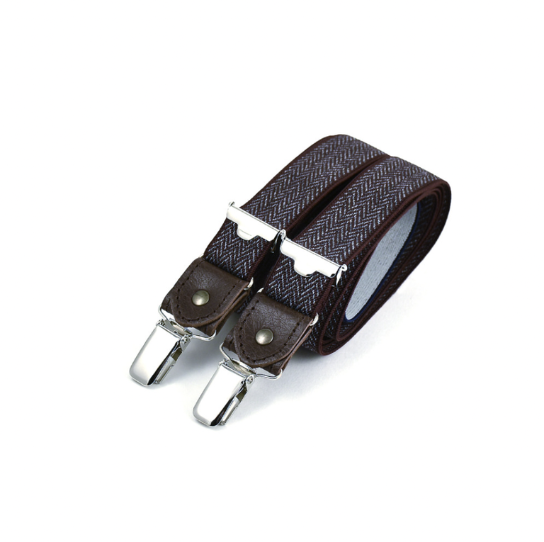 Bertelles Thin clip-on braces with leather details