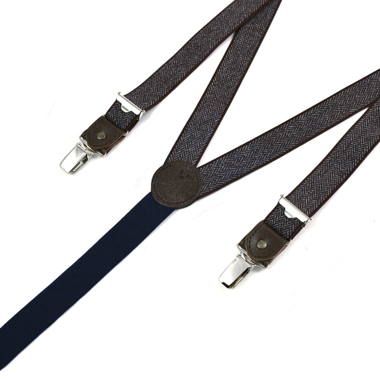 Bertelles Thin clip-on braces with leather details