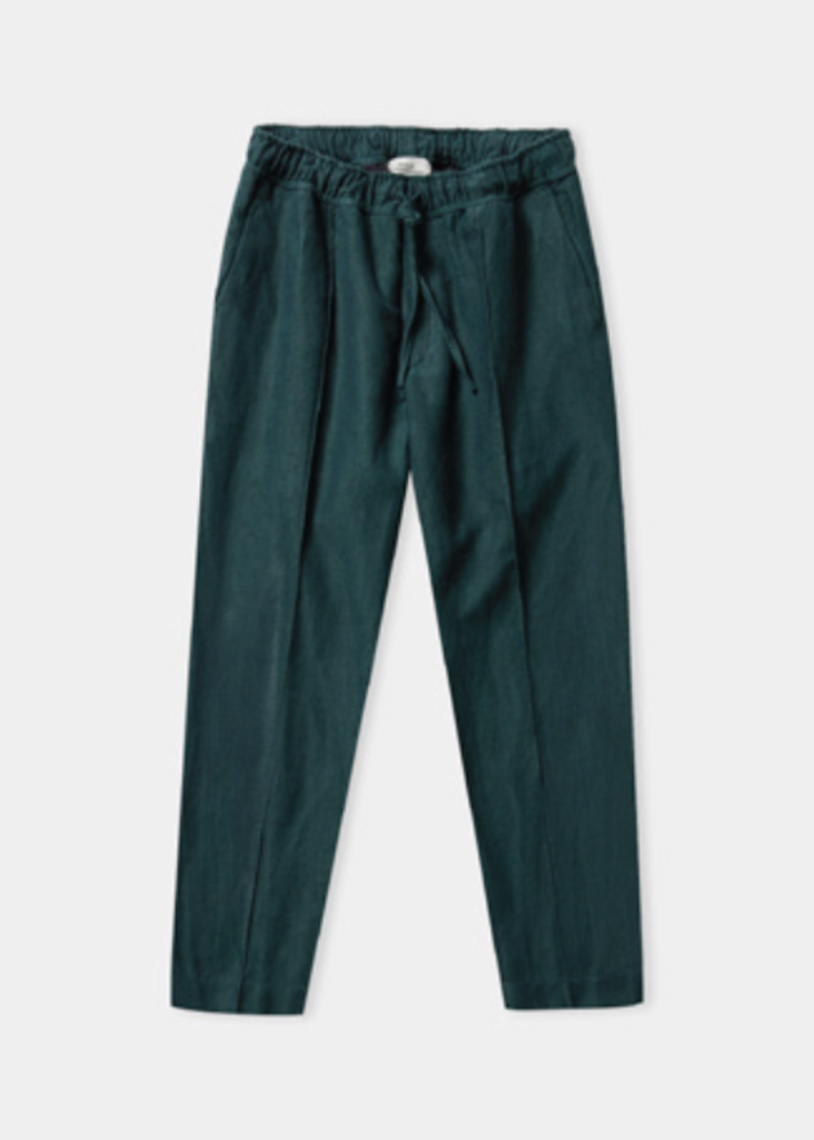 About Companions Max Trousers Scot Green Winter Linen