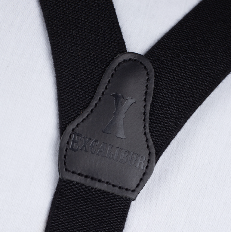 Excalibur Classic Suspenders Black/ Black/ Silver