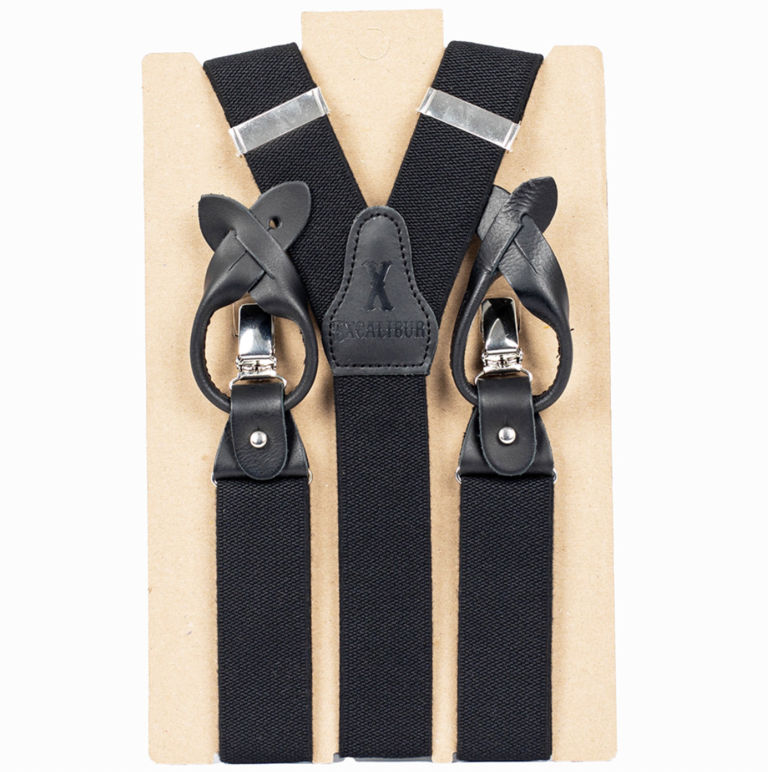 Excalibur Classic Suspenders Black/ Black/ Silver