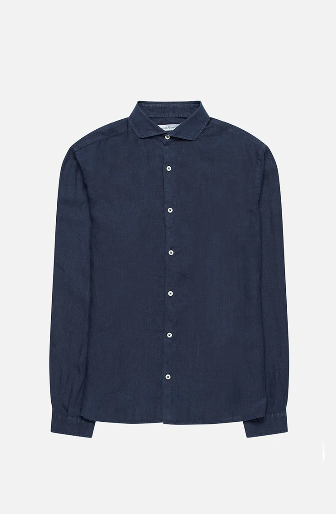 The Good People Soho Shirt Linen Navy