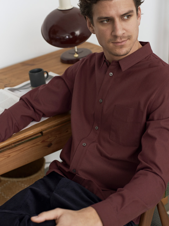 About Companions SIMON Shirt Eco Silk Wine About Companions SIMON Shirt Eco Silk Wine