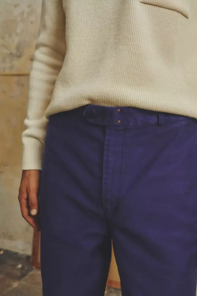 Le Mont st. Michel Perig moleskin wide work pant Blue