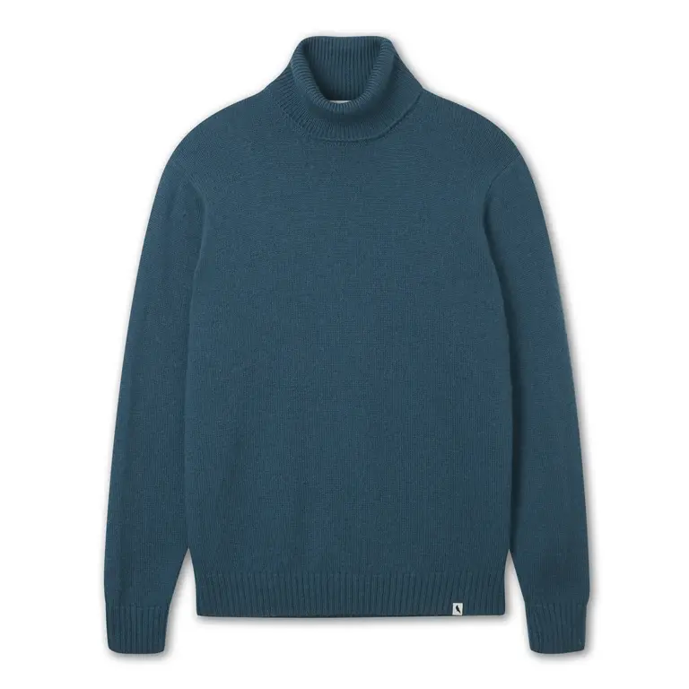 Peregrine Makers Stitch Polo Neck Jumper Teal