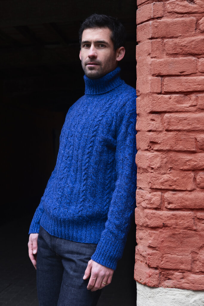 L.B.M. Rollneck Sweater Blue Speckled 39521/5 6351