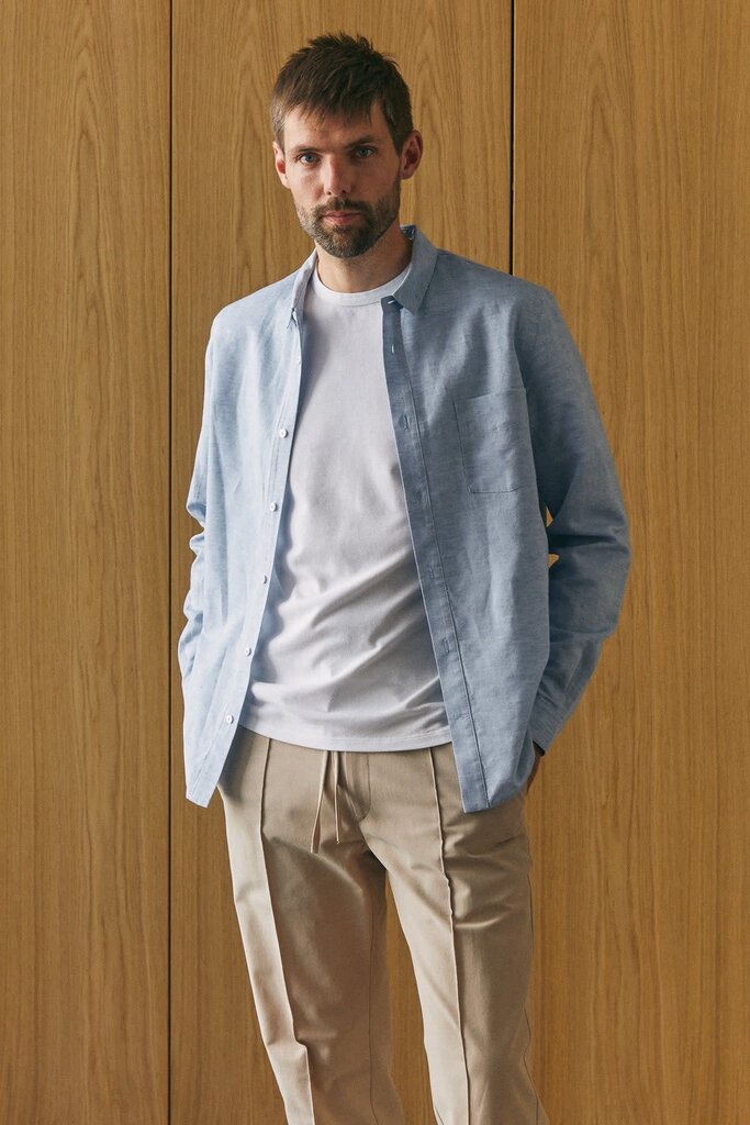 About Companions Simon Shirt  Riviera Blue Linen