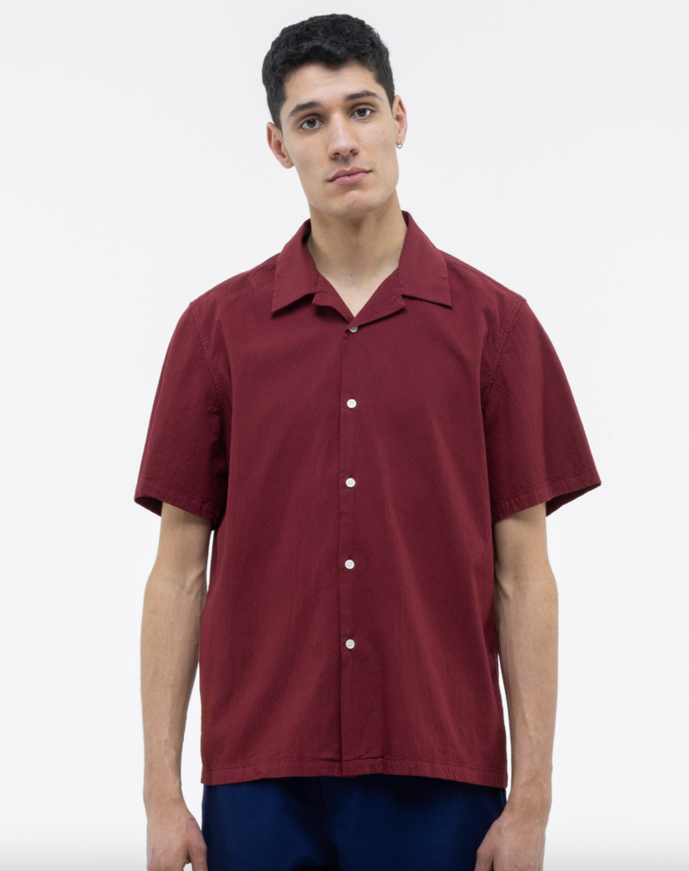 Castart Rambutan Seersucker Burgundy Shirt