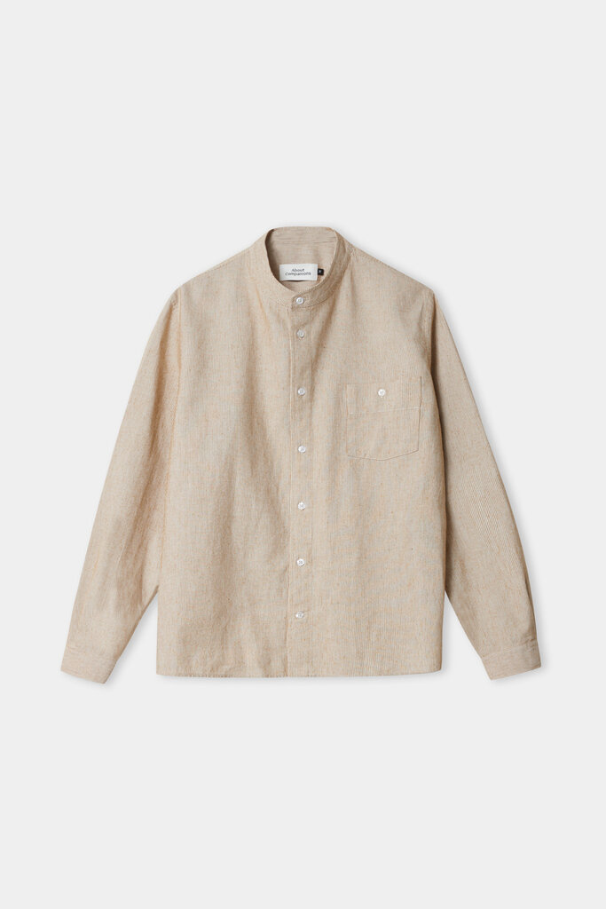 About Companions Nathan shirt eco brushed striped golden brown
