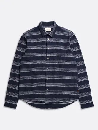 Far Afield Classic Shirt Peysa Stripe Navy Iris Far Afield Classic Shirt Peysa Stripe Navy Iris